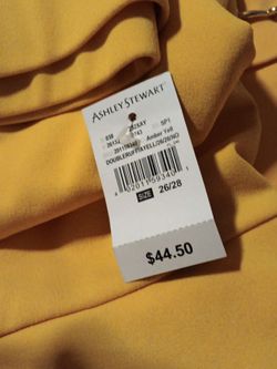 Ashley Stewart Double Ruffle Top Amber Yellow And Skirt Size 26/28
