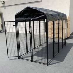 BRAND NEW $290 Large Heavy Duty Kennel with Cover (8 x 4 x 6 FT) Dog Cage Crate Pet Playpen