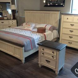 $39 Down Bedroom Set Queen/King Bed Dresser Nightstand Mirror Chest Options 