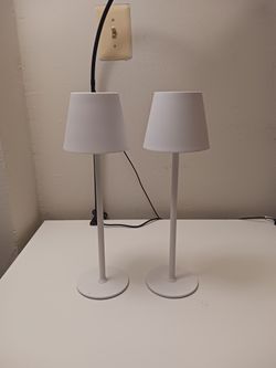 Pack 2 LED Cordless Table Lamp New.
4 different light color.
Usb C  for charge and cable and charger included.
Only 20 dollars.
And i gift a New Barte
