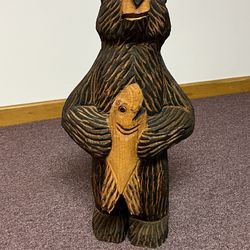 Carved Wooden Bear 