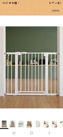 Babelio 26-40" Pressure Mounted Baby Gate for Stairs, PressGuard Dog Gate Triple-Lock, Pressure/Wall Mount No Drilling, Heavy Duty, Auto Close, Easy I