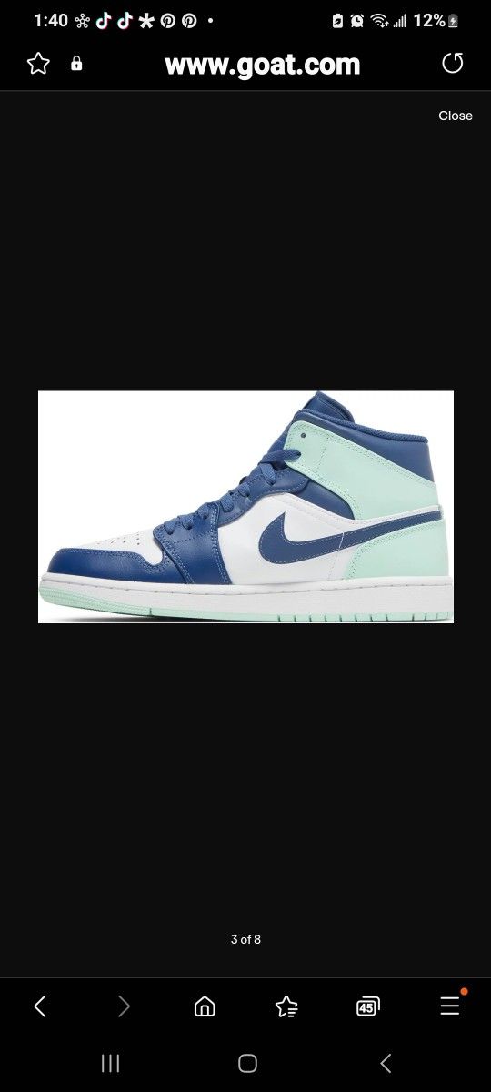 Air Jordan 1 Mid 'Blue Mint