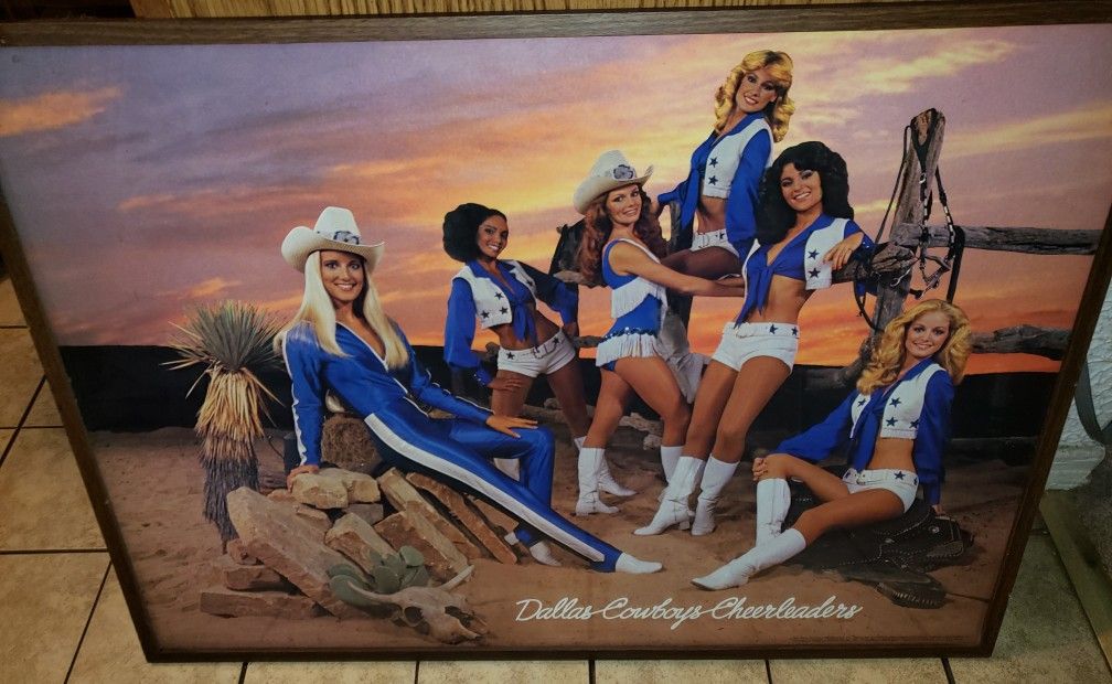 Vintage Dallas Cowboys Cheerleaders Framed Poster