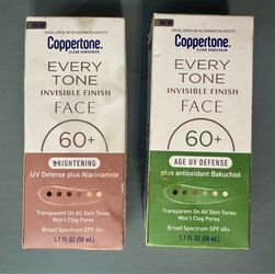 2 Unused Coppertone Invisible Finish Face Expires 9/26 just $5 for Both