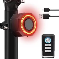 Anti-theft Bike Tail Light Alarm Rechargeable Bikes E-bikes New