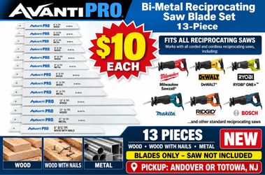 Avanti Pro 13-Piece Bi-Metal Reciprocating Saw Blade Set ā NEW ā $10