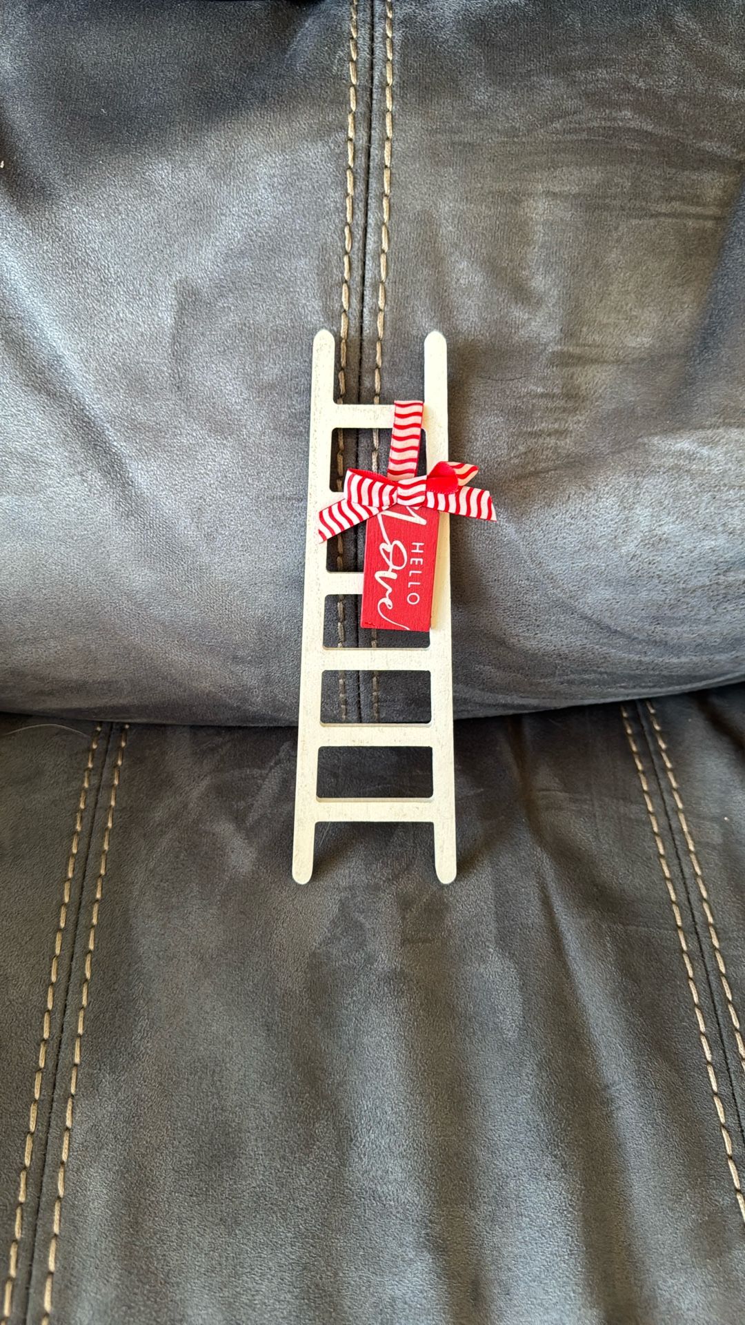 Hello Love White Red Valentines Mini Ladder Decoration