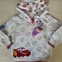 NWT- Licensed/ Disney Pixar 100 Boy's Long Sleeve Full Zip Hooded Character Jacket/ Collectible/ SIZE 5