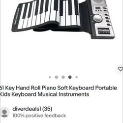 61 Keys Soft Foldable Keyboard  Piano