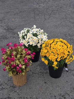 3 artificial flower floral decor arrangements