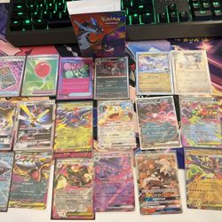 Pokemon cards full art holo ex lot of 15 and mini profolio