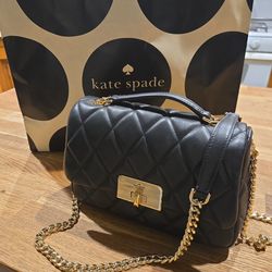 Kate Spade Black Purse - Carey Quilted Flap Crossbody