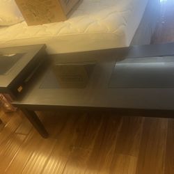 2 Tables With Glass 