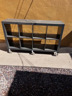 Two IKEA Kallax Rolling Cubbies