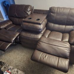 Reclining Leather Couch  For Sale. 500 or Bso