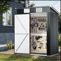 $140 firm!!!  5’x3’ Gray small Metal Storage Shed New in box, see pictures. No base, No racks.