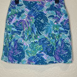 Lilly Pulitzer Monica Skort UPF 50+ Botanical Green Holiday In The Sun Sz 4 NWT