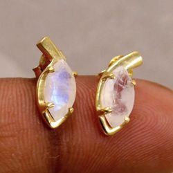 Moonstone Gold Earrings 925