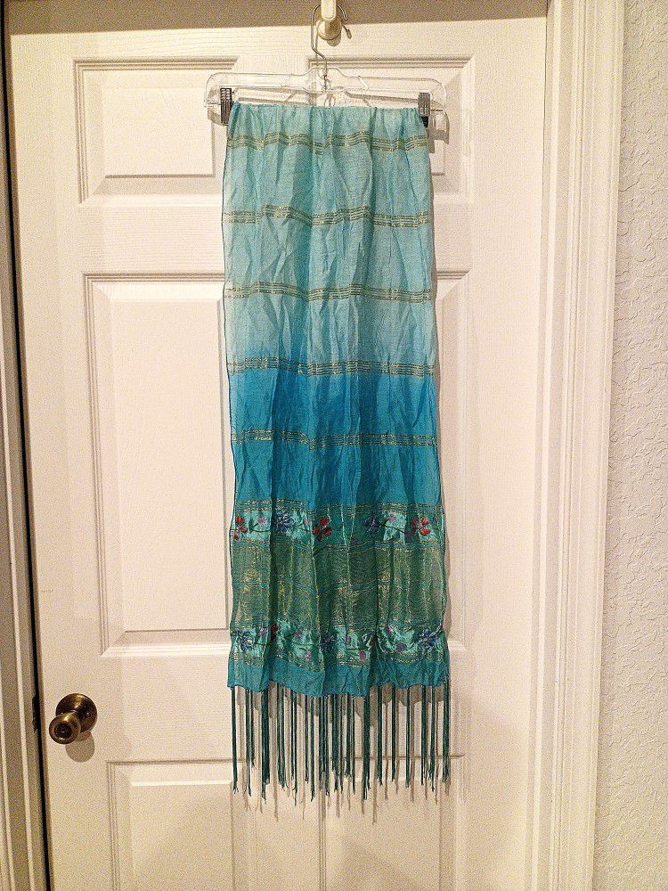 Pretty Scarf With Fringe 80" Long 