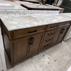 Round bathroom vanity with marble top 72