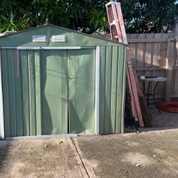 Green Metal Panel Shed