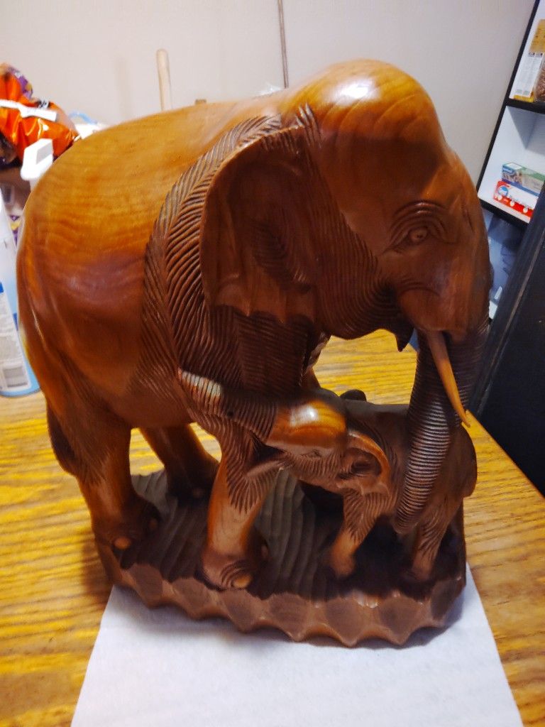 Tiki Wood Elephant