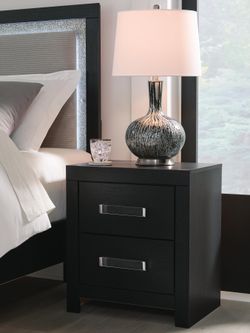 Maeling Black Two Drawer Nightstand (Online Special Price)