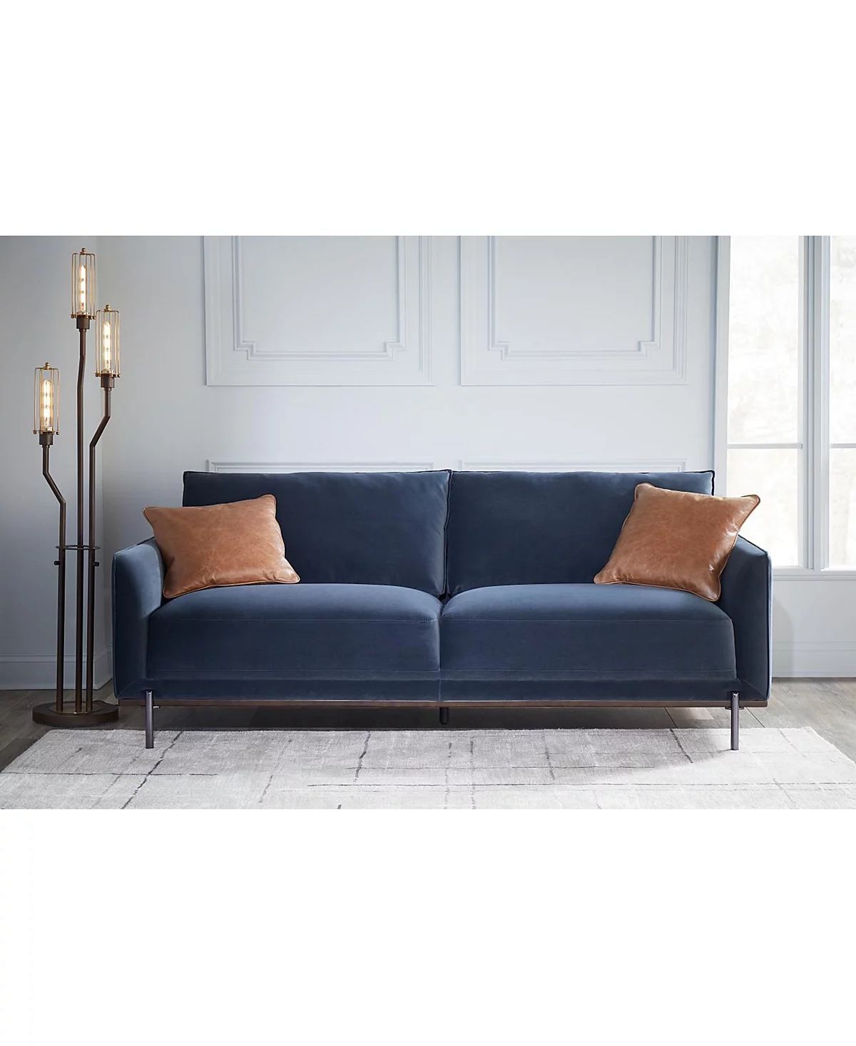 Havant  83” Blue Velvet Sofa Couch Set