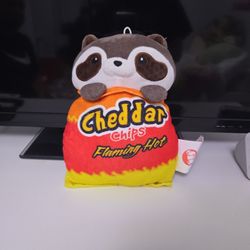 Plush Raccoon In Flaming Hot Chips Bag 