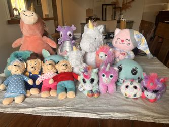 Various Stuffed Animals-several Unicorns