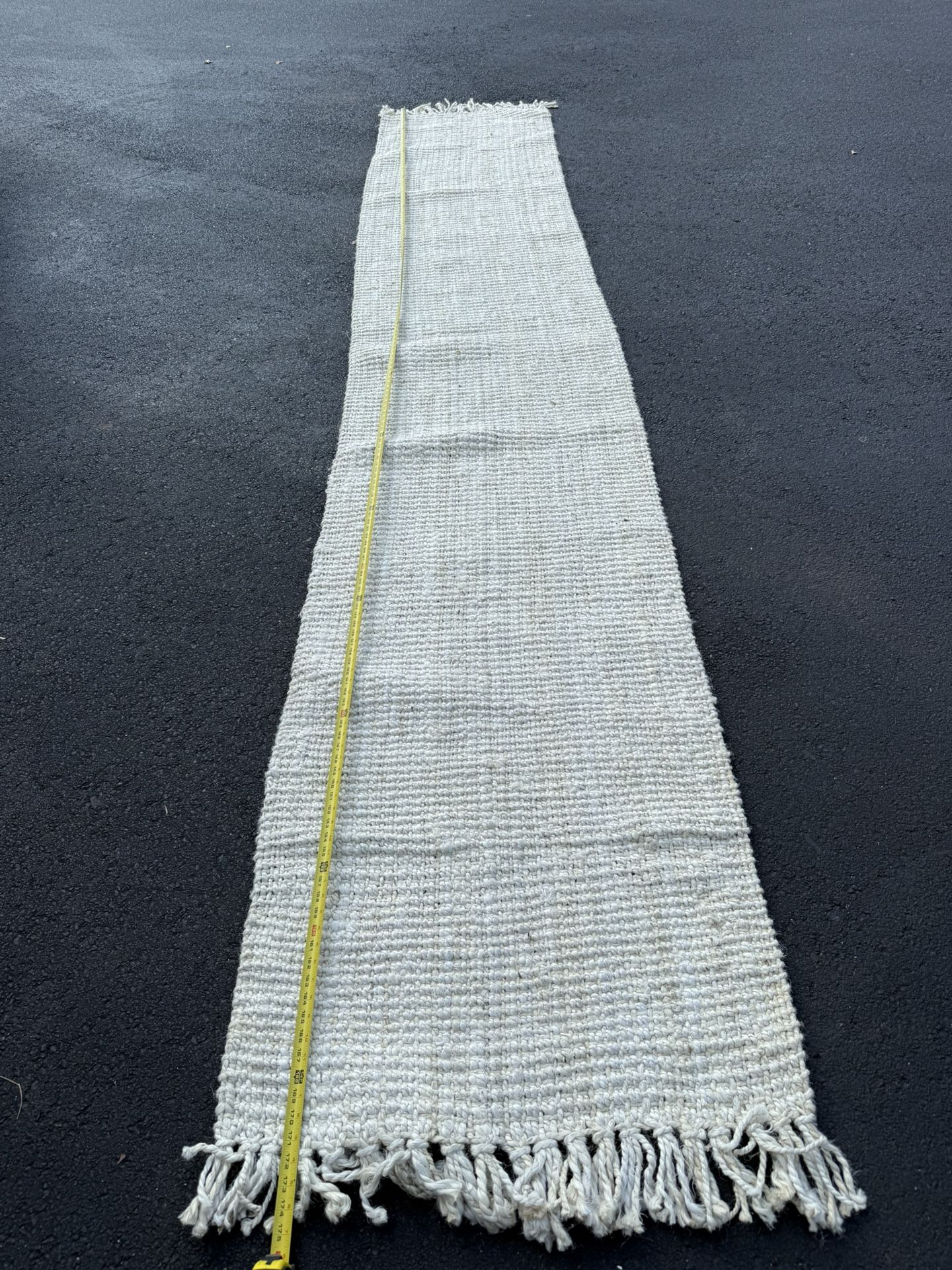 14ft Neutral Cream Beige Woven Runner Rug – Long Hallway Accent