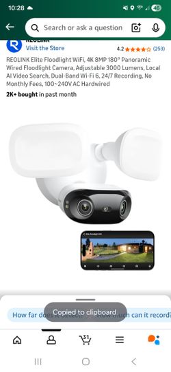 REOLINK Elite Floodlight WiFi, 4K 8MP 180° Panoramic Wired Floodlight Camera, Adjustable 3000 Lumens, Local AI Video Search, Dual-Band Wi-Fi 6, 24/7 R