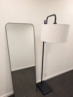 72"x16" Knox Floor Lamp - Threshold™: Modern Black Standing Lamp with Dimmer Switch & a Mirror from the same designer