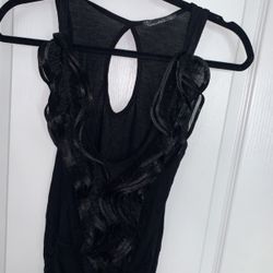 Black Ruffled Dressy Top