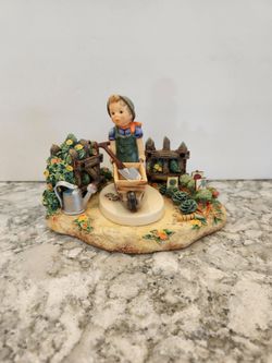 Hummel Goebel BOUNTIFUL GARDEN Musical Scape1071-D with #2011 LITTLE LANDSCAPER, New in Boxes