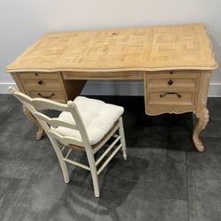 Vintage solid Wood Desk + Chair Set