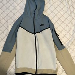 Nike Tech Fleece Full-Zip Hoodie (Light Blue/White/Grey)