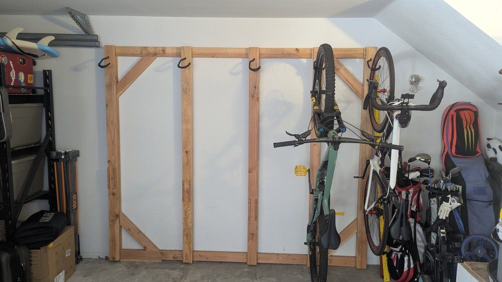 Wall Mounted Bike Rack - Holds Up To 5 Bikes