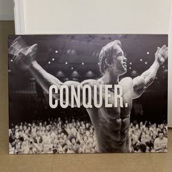 Arnold Schwarzenegger CONQUER Print On Canvas 