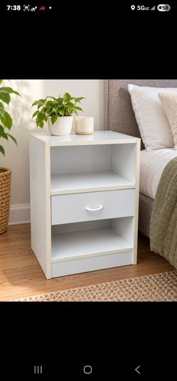 Nightstand with Drawer &2 storage shelves
