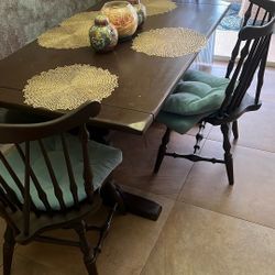 ethan allen dining table with chairs