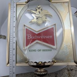Vintage Budweiser King of Beers Wall Sconce Light Anheuser Busch Beer Bar Sign Man Cave