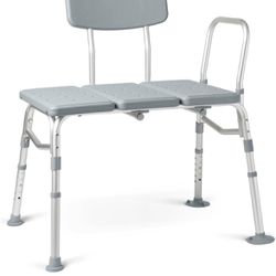 Medline Transfer Bench for Bathtubs and Showers, Adjustable Shower Bench and Bath Seat For Seniors and adults, Slip-resistant Feet, Heavy-Duty 400 lb.