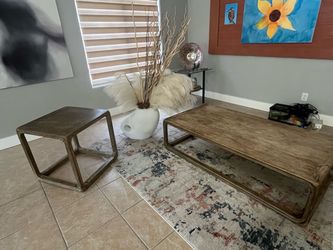 Wood Coffee Table and End Table Set
