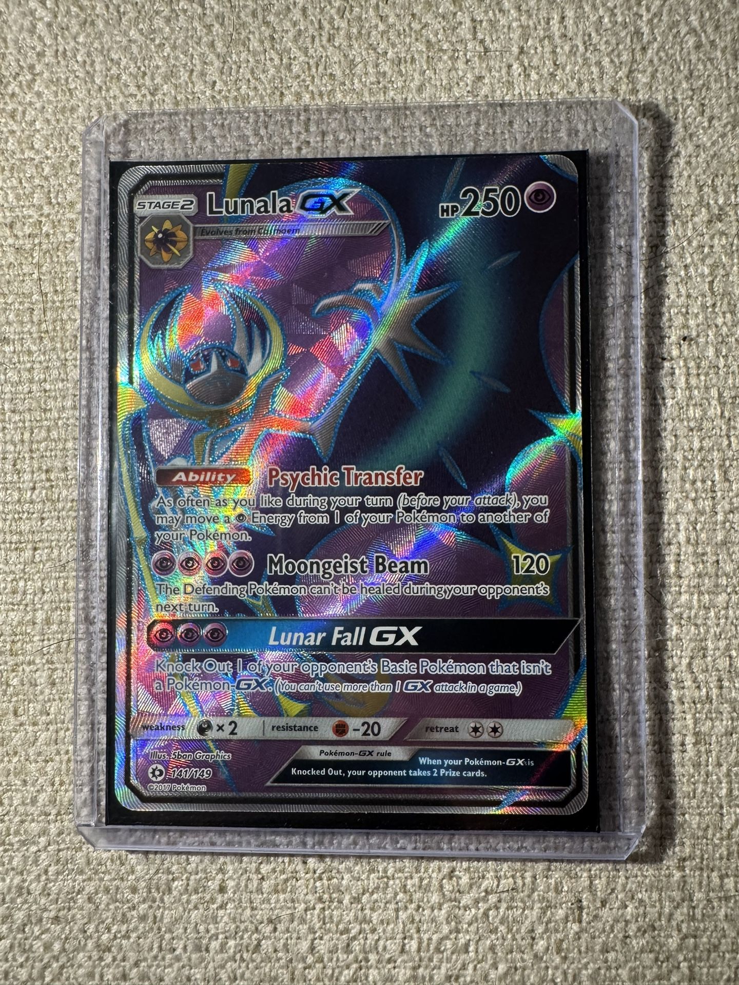 2017 Sun and Moon Base Lunala GX 141/149