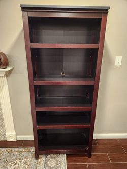 Carson 5-Shelf Bookcase in Espresso - Shelf 1 of 3