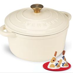 Overmont Enameled Cast Iron Dutch Oven - 4.5QT