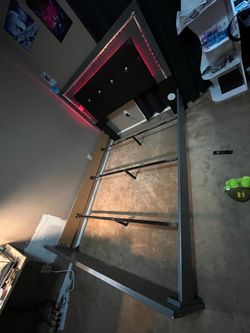 Queen bed-frame and dresser set with under box mattress