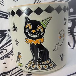 Eli + Ana Ceramic Canister - Black Cat Creep Show
